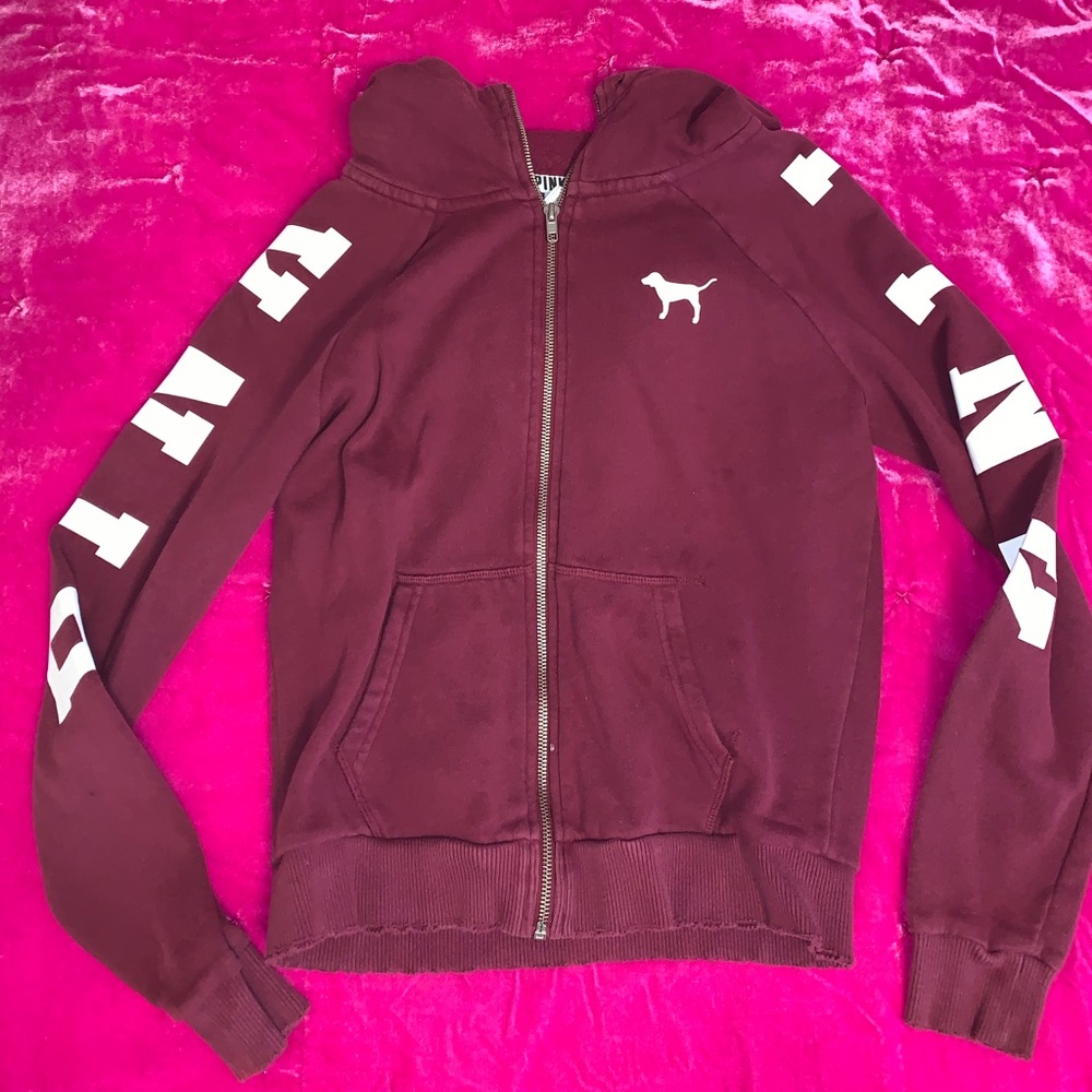 Burgundy pink zipup hoodie